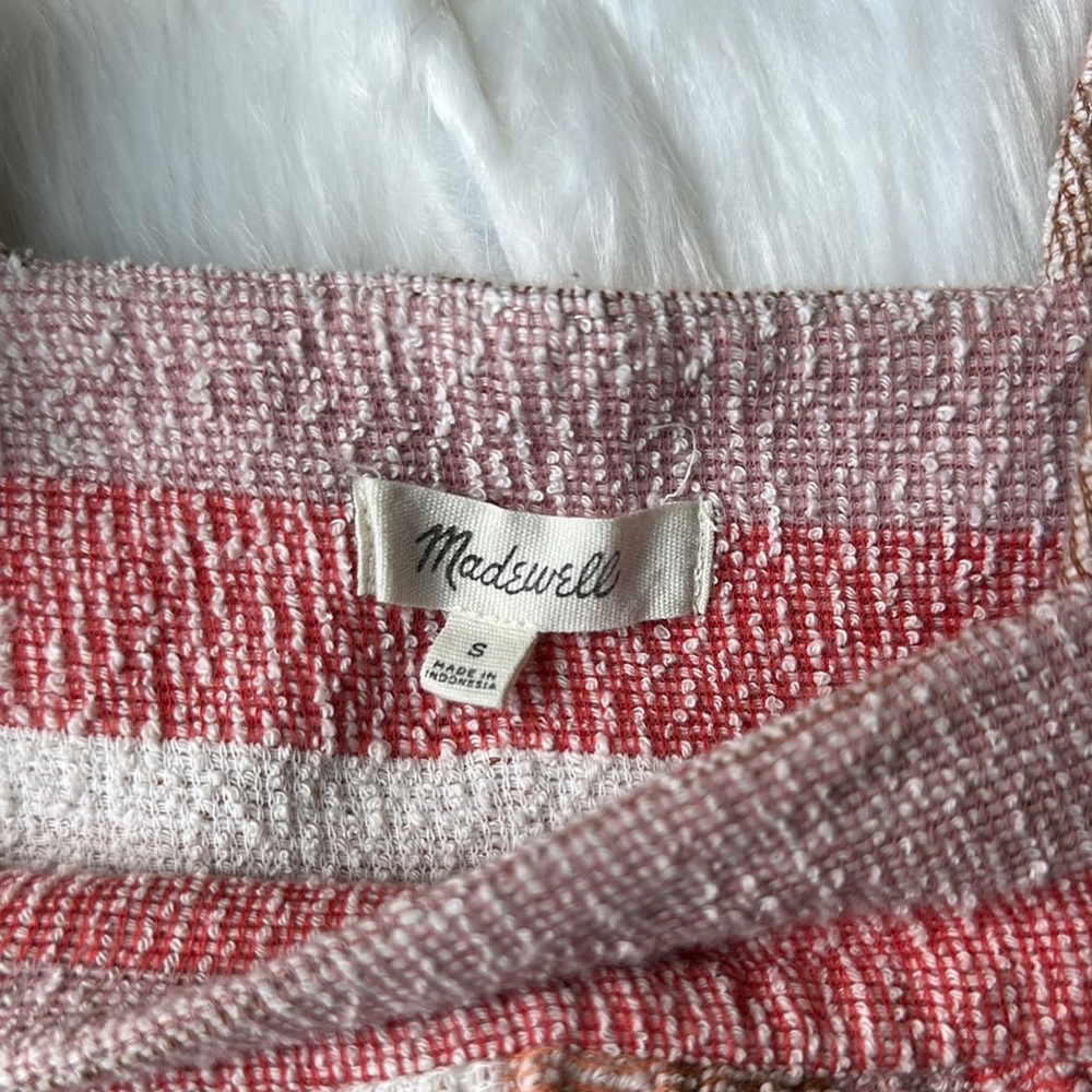 Madewell Pink and Tan Flutter Sleeve Blouse - Picture 5 of 9